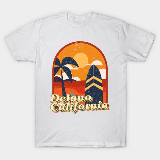 Delano California Retro T-Shirt by Thermul Bidean